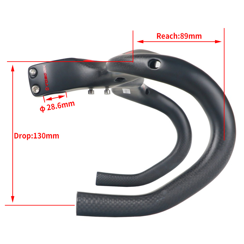 Pieza de bicicleta 90/100/110/120mm manillar de fibra de carbono recto integrado personalizado