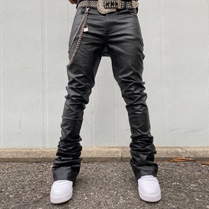 <span class=keywords><strong>Pantaloni</strong></span> da Moto in <span class=keywords><strong>Ecopelle</strong></span> di Alta Qualità Personalizzati con Gamba Larga per <span class=keywords><strong>Uomo</strong></span> - Product Image 3