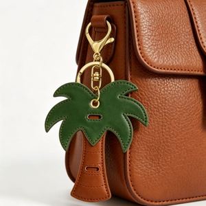 Palm Tree Leather Sunglasses Holder Keychain Style <b>Bag</b> Charm Custom Eyewear Clip Glasses Hanging Accessory - Product Image 2