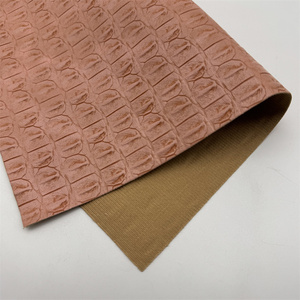 Crocodile Back Embossed <strong>PU</strong> <strong>Leather</strong> With Aligned Spine Scales For Footwear And Handbag Bulk Production Batch - Product Image 3