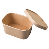 Boîte à emporter pliable en papier kraft personnalisée, conteneur alimentaire jetable, emballage écologique pour la préparation des repas pour restaurant