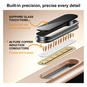 Étui de luxe rotatif Laudtec en bois naturel avec panneau tactile saphir pour <span class=keywords><strong>iPhone</strong></span> 17 Pro - Product Image 5