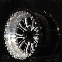 Roues personnalisées 17x11 17x10 15x10 Black Barrel Milled Multi Spoke 5x120.65 Deep Dish Forged Beadlock Jantes pour Corvette C5 C6 C8