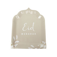 Décoration de table islamique, ensemble de vaisselle jetable taupe pour l'Aïd Moubarak, forme de mosquée, assiette en papier, gobelet, serviette