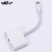 Pemisah pengisi daya adaptor Audio Aux Headphone ganda 2 In 1 untuk iPhone