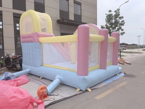 Castillo Hinchable Color Macaron con Diseño de <span class=keywords><strong>Arco</strong></span>íris Cama Elástica Inflable Casa de Rebote Divertida para Niños en el Patio Trasero - Product Image 5