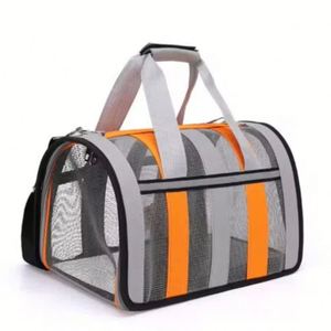 Reflective Strip Breathable Oxford Mesh Foldable <b>Pet</b> <b>Carrier</b> Striped Portable Hand Shoulder Cat Dog Travel Bag Large Outdoor - Product Image 4