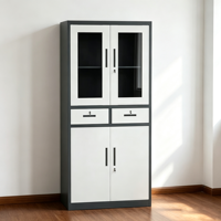 Armoire de rangement de bureau en métal élégante et fonctionnelle - Grande capacité, porte avec étagères et compartiments sécurisés verrouillables