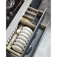 CASALANDER Ensemble de rangement mural modulaire en bois laqué de luxe moderne pour cuisine, idéal pour hôtels et appartements