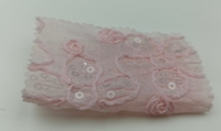 Tissu en dentelle style fleur de prunier, côtelé 3D, en forme de fleur à cinq pétales, avec perles, 100% polyester, pour robes de filles, articles en stock