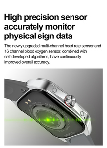 Reloj Inteligente Deportivo con Correa de Cuero, Pantalla IPS, Monitor de Frecuencia Cardíaca, Oxígeno en Sangre, Seguimiento de Salud, Resistente al Agua, Llamadas Bluetooth - Product Image 5