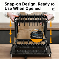 Vente chaude Étagère de cuisine métallique multifonctionnelle à double niveau, rangement transfrontalier pour vaisselle, égouttoir de comptoir d'évier