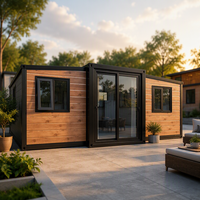 Maison conteneur modulaire pliable et extensible, maison préfabriquée à double extension de 20 pieds pour projets résidentiels et touristiques