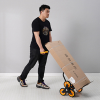 Carro de Transporte Plegable Resistente para Subir Escaleras, de Arrastre Manual y Empuje, Remolque Pequeño para Herramientas, Venta al por Mayor de Fábrica Hanak