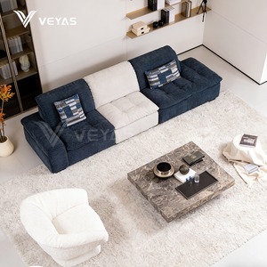 Canapé modulaire en tissu chenille détachable contemporain, rembourrage chaud, fabrication de qualité, 3 places, pour villa - Product Image 2