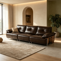 Canapé-lit 3 places moderne en bois et cuir avec rangement, idéal pour salon et atelier - Vente en gros usine
