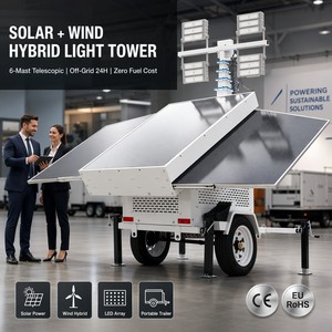 Tour légère portative solaire et éolienne avec la remorque et le mât télescopique - Product Image 1