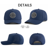 Casquette de baseball perforée personnalisée OEM avec logo en PVC, casquette de golf, casquette snapback, casquette de performance avec corde