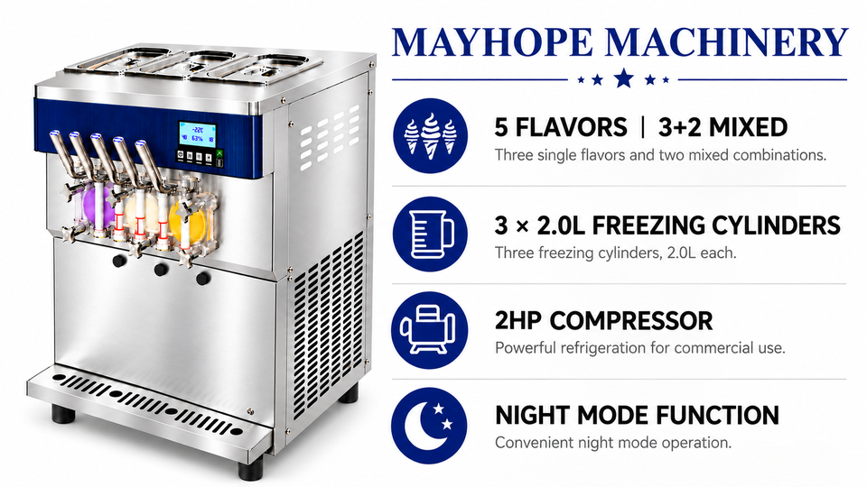 Commercial Automatic New Ice Cream Maker High Capacity Stainless Steel ...