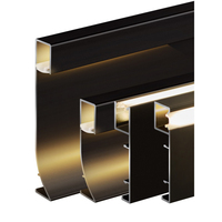 Plinthe en métal pour sol, design populaire, encastrée, bande rigide en alliage d'or, bande en aluminium avec LED
