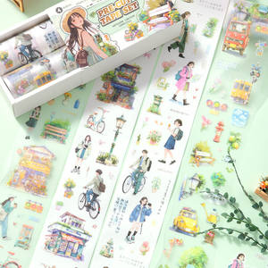 ชุดเทปวาชิ Simno 4 ม้วน ลายสาวหวาน สไตล์วินเทจ สำหรับตกแต่งสมุดบันทึก - Product Image 6