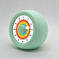 Timer Dapur Mekanik Analog Putar Digital 60 Menit dengan Magnet, untuk Meja Restoran, Belajar, Hadiah, Trik, Meja Kerja, Anak-anak