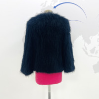 Manteau en fourrure de raton laveur véritable de luxe pour femmes, veste courte d'hiver chaude