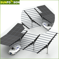 Structure de carport solaire en acier galvanisé, support de montage de qualité commerciale, résistance au vent 60 m/s, résistance à la neige 1,4 KN/m², garantie 10 ans