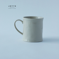 Mug en céramique JOYYE Stock 400ml, motif floral violet estival, en grès, résistant au lave-vaisselle et au micro-ondes, peint à la main, fleurs en relief, certifié CE