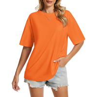 T-shirts d'été à col rond pour femmes, hauts sexy à manches courtes, personnalisables, écologiques, séchage rapide, respirants, en polyester/coton de haute qualité