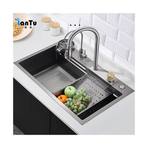 <span class=keywords><strong>Évier</strong></span> de cuisine intelligent en acier inoxydable 304 Nano Black avec fonction <span class=keywords><strong>cascade</strong></span> et lave-gobelet intégré - Product Image 2