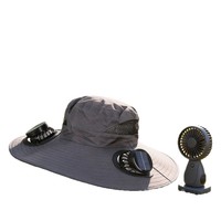 Sombrero con Ventilador Recargable Solar Estilo Hip Hop para Verano, 100% Algodón Transpirable, Ajustable, para Senderismo y Pesca al Aire Libre