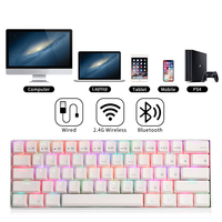 G800-sjjm Mini Bluetooth Portabel Lampu Rgb Gaming Mekanikal Kualitas Baik Kabel Multimedia Royal Kmudge RK61 Keyboard Rusia