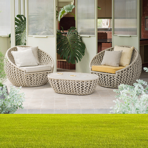 Chất Lượng Cao Khách Sạn Hiện Đại Sợi Dây Thừng Đồ Nội Thất Ngoài Trời Sang Trọng Vải Không Thấm Nước Sân Vườn Patio Mây <span class=keywords><strong>Sofa</strong></span> Cho Vườn Bộ - Product Image 3