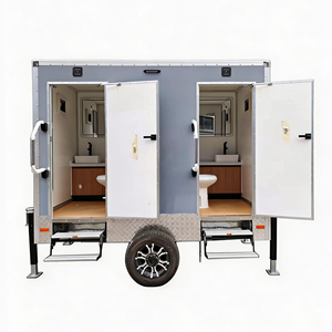 Lussuoso Rimorchio Toilette Portatile a 2 Porte e 2 Cabine, Colore Personalizzabile per Uso Esterno, Bagno Mobile Portatile in Vendita - Product Image 2