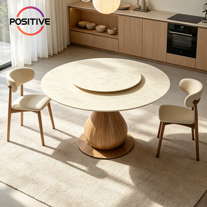 <span class=keywords><strong>Tavolo</strong></span> <span class=keywords><strong>da</strong></span> <span class=keywords><strong>Pranzo</strong></span> <span class=keywords><strong>Rotondo</strong></span> in Marmo di Lusso Moderno <span class=keywords><strong>con</strong></span> Piano Girevole Lazy Susan e Base Scultorea in Legno Massello, Arredamento di Design per <span class=keywords><strong>Sala</strong></span> <span class=keywords><strong>da</strong></span> <span class=keywords><strong>Pranzo</strong></span> - Product Image 4