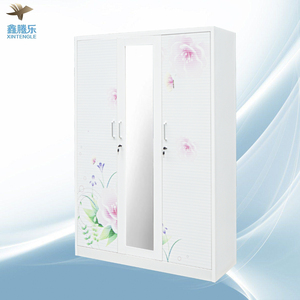 Tengle Vente Flash <span class=keywords><strong>Pas</strong></span> <span class=keywords><strong>Cher</strong></span> En Acier 3 Portes Almirah Meubles de Chambre <span class=keywords><strong>avec</strong></span> <span class=keywords><strong>Serrure</strong></span> et Clé En Acier Fleur Impression Armoire En Métal - Product Image 3
