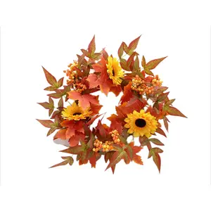 新しいデザイン人工植物花輪ユーカリの葉結婚式の装飾人工リンゴの葉ユーカリガーランド