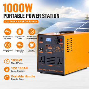 Estación <span class=keywords><strong>El</strong></span>éctrica Portátil <span class=keywords><strong>de</strong></span> 1000W, Generador Solar <span class=keywords><strong>de</strong></span> 12V 100Ah <span class=keywords><strong>para</strong></span> Acampar al Aire Libre, Autocaravanas, Emergencias en <span class=keywords><strong>el</strong></span> Hogar - Product Image 2
