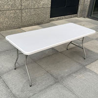 Table Pliante d'Extérieur Rectangulaire en Plastique pour Traiteur, Banquet, Pique-nique – 5 Pieds, 6 Pieds, 8 Pieds