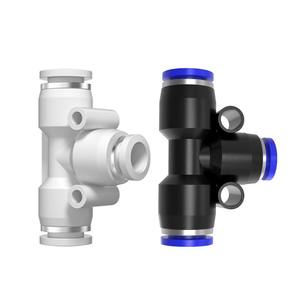 Conector Rápido en T Reductor PEG6-4 para Tubo Neumático en Rojo, Hecho de Plástico, Compatible con PEG10-8/8-6/12-10/12-8/16 - Product Image 1