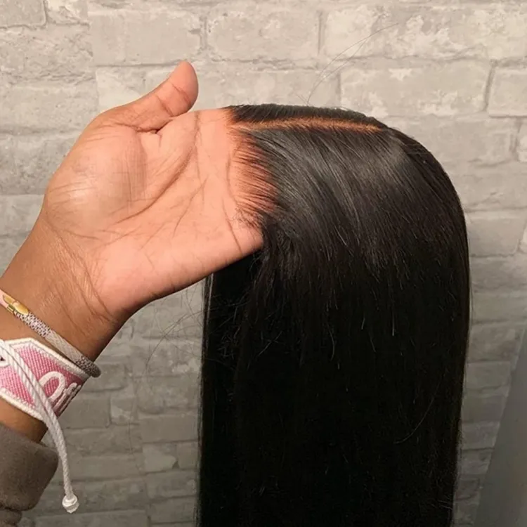 Wig Go Glueless rambut manusia Pre Cut 13x4 HD Lace Frontal Wig tanpa lem rambut manusia Brasil Wig depan renda lurus