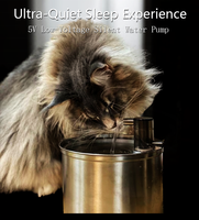 Distributeur d'eau pour animaux de compagnie de haute qualité, couleur noire, distributeur d'eau pour chat et chien, fontaine à eau intelligente pour animaux de compagnie en acier inoxydable de 3 L avec filtres