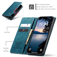 Étui de téléphone rétro en cuir PU à rabat pour iPhone 16 E 11 12 13 14 15 18 Pro Max 17 Air avec porte-cartes et portefeuille antichoc