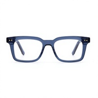 Montures de lunettes carrées bleues en acétate, montures de lunettes optiques à monture complète, unisexe, pour un usage quotidien