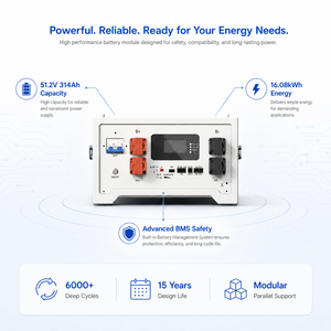Batería LiFePO4 de Alta Capacidad de 314 Ah y 16 kWh, 51.2 V, Apilable, para Almacenamiento de Energía Solar, Compatible con Inversores <span class=keywords><strong>Growatt</strong></span> ESS - Product Image 2