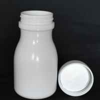 Bouteille en plastique HDPE blanche de 100ML pour pilule, capsule, vitamine, bouteille vide avec bouchon à vis, logo et couleur personnalisés de haute qualité