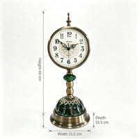Horloge de table en verre artisanal de luxe rétro Armens 6802-1, ornements pour la maison américaine, horloge à quartz