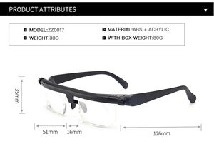 ホットセールファッションハーフフレームプログレッシブ調節可能怠惰な男性女性近視-6Dから3D老眼鏡パッキング付き - Product Image 5