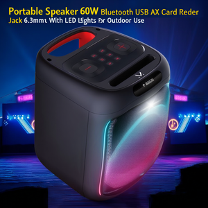Ensemble karaoké FIRE 12 Tws (Ricaricabile) Noir 60W 116112 BK Bluetooth USB, AUX, lecteur de carte, Jack 6,3mm - Product Image 3